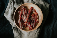 Load image into Gallery viewer, Candied Salmon Jerky - Garlic &amp; Pepper
